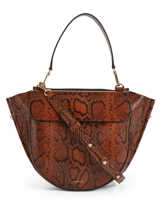 Wandler Handbags - Wandler Hortensia Medium Python Printed Leather Convertible Bag